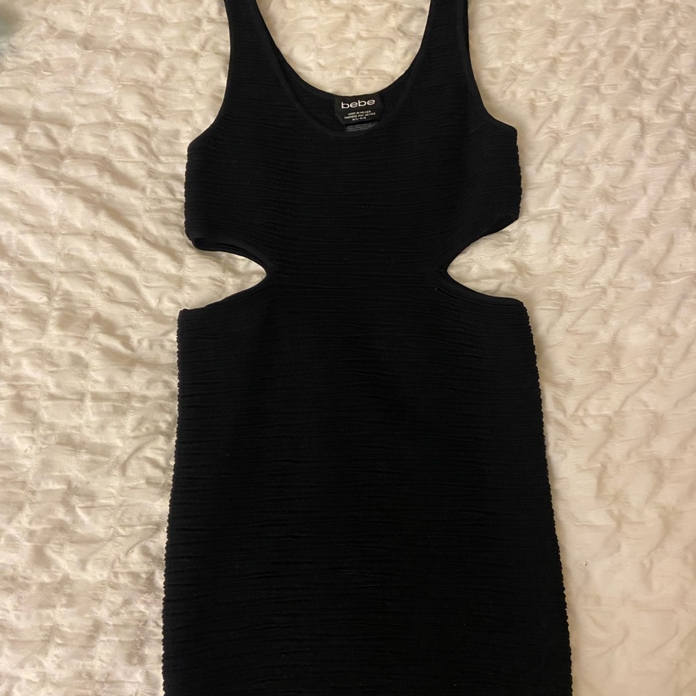 Black Spandex Bebe Mini Dress - M/L